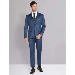 AD by Arvind Blue Regular Fit Three Piece Suit-picture-37