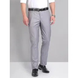 Ad By Arvind Blue Terry Regular Fit Checks Trousers-picture-26