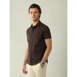 Ad By Arvind Brown Cotton Slim Fit Printed Shirt image 3