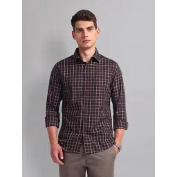 AD by Arvind Brown Slim Fit Check Shirt-picture-23