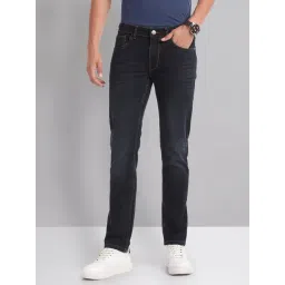 AD by Arvind Dark Blue Lightly Washed Skinny Fit Jeans-picture-32