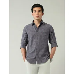 AD By Arvind Dark Grey Cotton Woven Design Shirt-picture-30