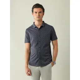 Ad By Arvind Grey Cotton Slim Fit Printed Shirt-picture-27