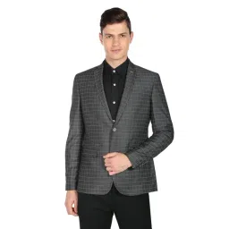 AD by Arvind Grey Full Sleeves Notched Lapel Blazer-picture-19