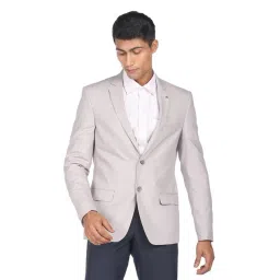 AD by Arvind Grey Regular Fit Notch Lapel Blazer-picture-34