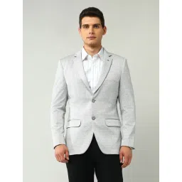 Ad By Arvind Grey Relaxed Fit Texture Blazer-picture-36