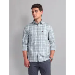 AD by Arvind Grey Slim Fit Check Shirt-picture-37