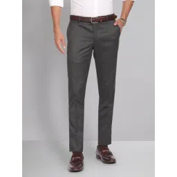 AD by Arvind Grey Slim Fit Flat Front Trousers-picture-19