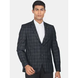 AD By Arvind Men Checked Tailored-Fit Single Breasted Blazers-picture-34
