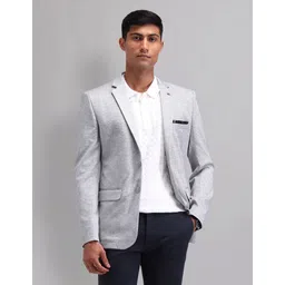 ad by arvind Men Printed Single Breasted Formal Blazer-picture-13