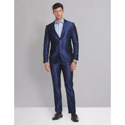 ad by arvind Men Single breasted with two-button closure Solid Suit-picture-14