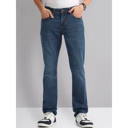 AD By Arvind Men Slim Fit Mid-Rise Dark Shade Light Fade Clean Look Stretchable Jeans-picture-42