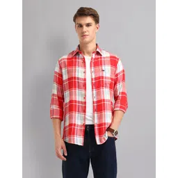 AD By Arvind Men Slim Fit Tartan Checks Checked Casual Shirt-picture-38