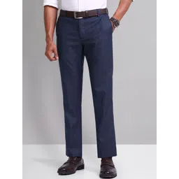 AD By Arvind Men Textured Formal Trousers-picture-39