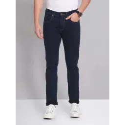 AD by Arvind Navy Slim Fit Lightly Washed Jeans-picture-15