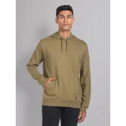 AD by Arvind Olive Slim Fit Hooded Sweatshirt-picture-36