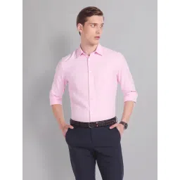 AD by Arvind Pink Regular Fit Textured Shirt-picture-15