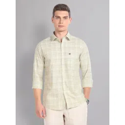 AD by Arvind Sage Green Slim Fit Check Shirt-picture-36
