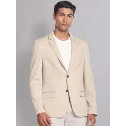 AD By Arvind Textured Single-Breasted Slim-Fit Formal Blazer-picture-33