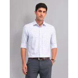 Ad By Arvind White & Blue Regular Fit Checks Shirt-picture-22
