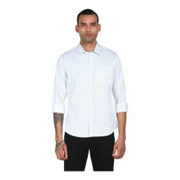 AD by Arvind White Cotton Regular Fit Printed Shirt-picture-37