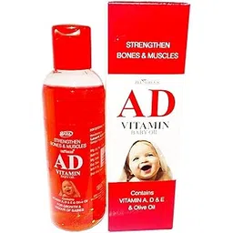 AD Vitamin Baby Massage Oil - vitamin A, D, E and OLIVE oil (Pack of 3 x 100 ml)-picture-20