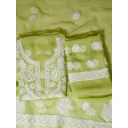 ADA Chikankari Embroidered Unstitched Dress Material-picture-27
