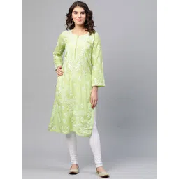 ADA Chikankari EmbroideredCotton Kurta-picture-12