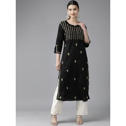 ADA Women Chikankari Embroidered Straight Kurta-picture-22