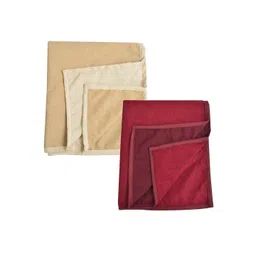 Adbeni Beige & Red 2 Pieces 210 GSM Waterproof Mattress Protector-picture-37