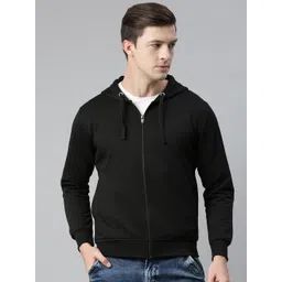 ADBUCKS Men Black Solid Hooded Sweatshirt-picture-18
