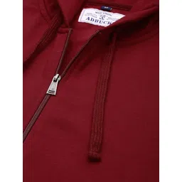 ADBUCKS Men Maroon Hooded Sweatshirt image 2
