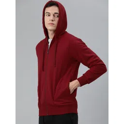 ADBUCKS Men Maroon Hooded Sweatshirt image 3