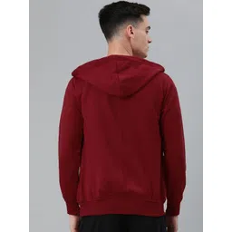 ADBUCKS Men Maroon Hooded Sweatshirt image 4