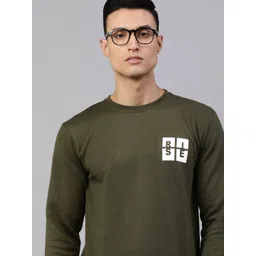 ADBUCKS Men Olive Green Printed Sweatshirt-picture-34