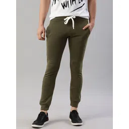 ADBUCKS Men Olive Green Solid Joggers-picture-40