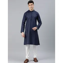 ADBUCKS Men Regular Pure Cotton Kurta with Churidar-picture-10