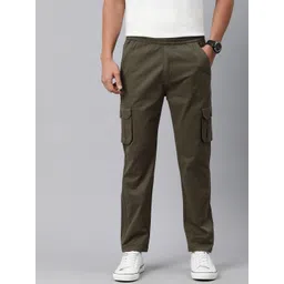ADBUCKS Men Solid Regular Fit Cargos Trousers image 2