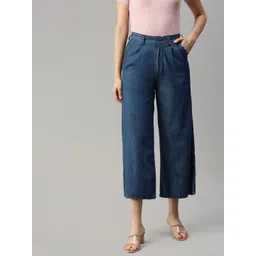 ADBUCKS Women Blue Flared High-Rise Jeans-picture-34