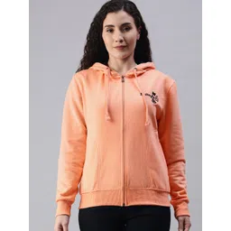 ADBUCKS Women Coral Orange Solid Cotton Regular Open Front Jacket with Embroidered Detail-picture-18