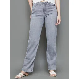 ADBUCKS Women Wide Leg High-Rise Heavy Fade Stretchable Jeans-picture-17