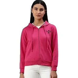 adbucks Women's Cotton Regular Fit Hooded Sweatshirt Pink (X_Large)-picture-48