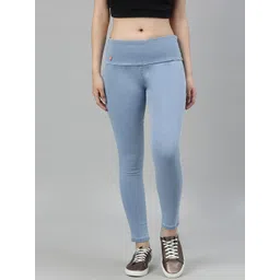 ADBUCKS Women's Light Blue Solid Tummy Tucker High Waist Jeggings-picture-21