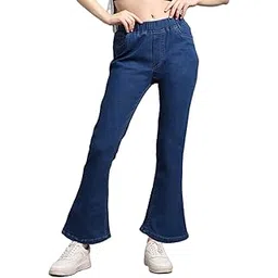 adbucks Women's Relaxed Fit High Rise Bootcut Stretchable Bell Bottom Jeggings-picture-13
