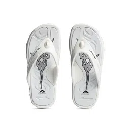 Adda Men White & Grey Printed Rubber Thong Flip-Flops-picture-11