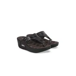 Adda Women Brown & Black Wedge Sandals-picture-20