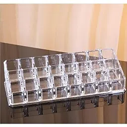 addcart 24 Compartment Luxurious Clear Acrylic Makeup Organiser // Lipstick Holder Case//Nail Paint, Brush Tray // Dressing Table Organizer (Lipstick Holder 24 Grid)-picture-50