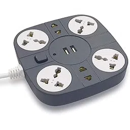 ADDMAX Extension Cord with USB Port – 10A 220V-50/60Hz [6 Socket Outlet with 2 USB Ports] [Fire Flame Proof] [USB Charging Port] [10 Meter Cord] Multi Plug Extension Board for Home Office - Grey-picture-28