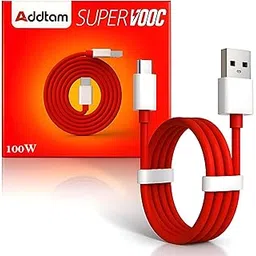 Addtam 100W SupervoocUSB Type C Data Sync Fast Charging Charger Cable Compatible One Plus 15,13,13R,13S,12,12r,11,11r,10r,10t,10,10 pro,9 Pro,8,Nord 5,4,3,2t,Ce5,Ce2 Lite,Ce3 lite, Nord Ce3,Ce4, Red-picture-13