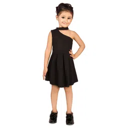 ADDYVERO Girls One Shoulder Sleeveless Pleated Fit & Flare Dress-picture-16